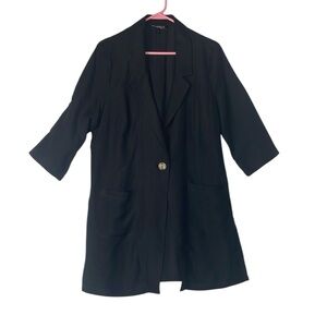 Picadilly Canada linen blend one button blazer lightweight professional career